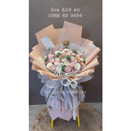 [-70k Ship] Bó hoa sáp mix siêu cao cấp. Thiết kế by Khả An. Có Hoả Tốc HN