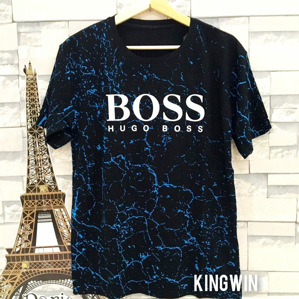 Hugo Boss Áo Thun Nam Tay Ngắn Cổ Tròn In Chữ Thời Trang