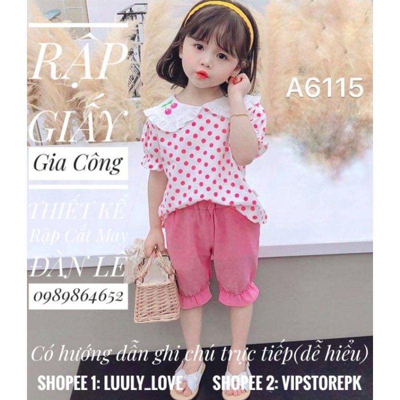 S2089 Rập giấy sét tiểu thư cho bé(1-12t)