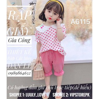 S2089 Rập giấy sét tiểu thư cho bé