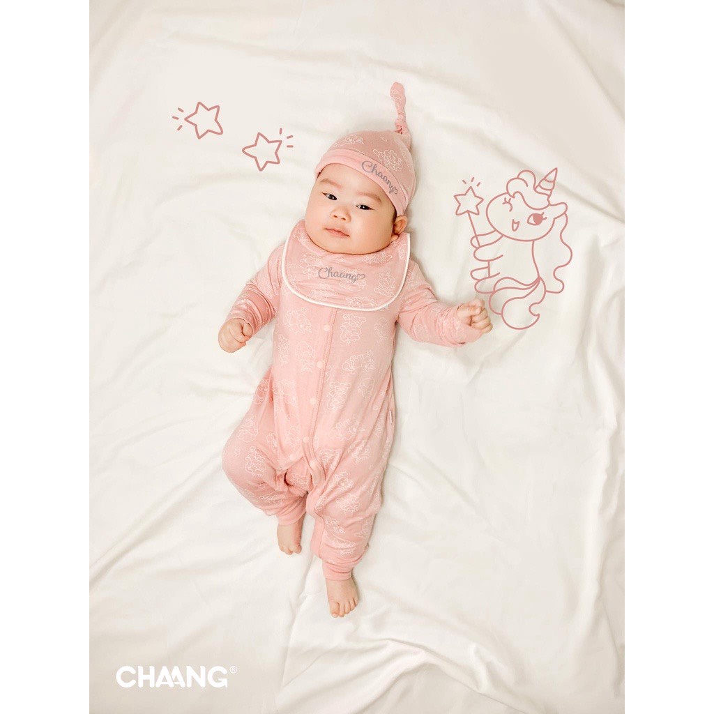 Body dài sơ sinh CHAANG vải cotton mỏng mát thấm hút mồ hôi cho bé ( KHÔNG KÈM MŨ TAY CHÂN )