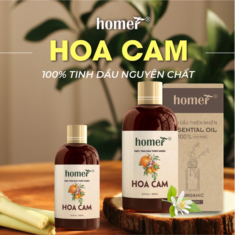 Tinh dầu Hoa Cam Ấn Độ Homer 500ML/ 1L - Neroli Essential Oil  - đạt chuẩn chất lượng kiểm định