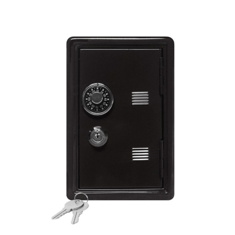 Hộp Đựng Tiền Tiết Kiệm Bằng Kim Loại Siêu Nhỏ Kèm Chìa Khóa Độc Đáo Trang Trí Bàn Làm