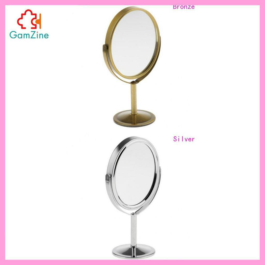 GamZine 3in Mặt Thường Phóng Đại Hình Bầu Dục Đứng Trang Điểm Gương Đồng