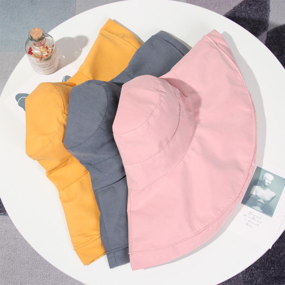 1 Mũ Bucket Vành Rộng Chống Nắng / Gió Có Dây Đeo Di Động Cho Nữ