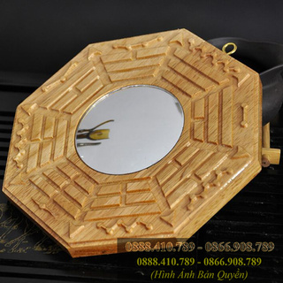Gương Bát Quái gỗ đào cầu lồi - Gương cầu lồi