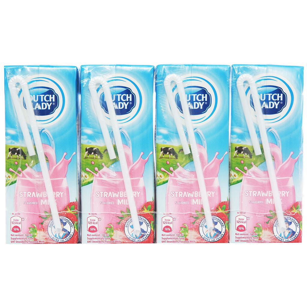 Lốc 4 hộp sữa tiệt trùng Dutch Lady 180ml