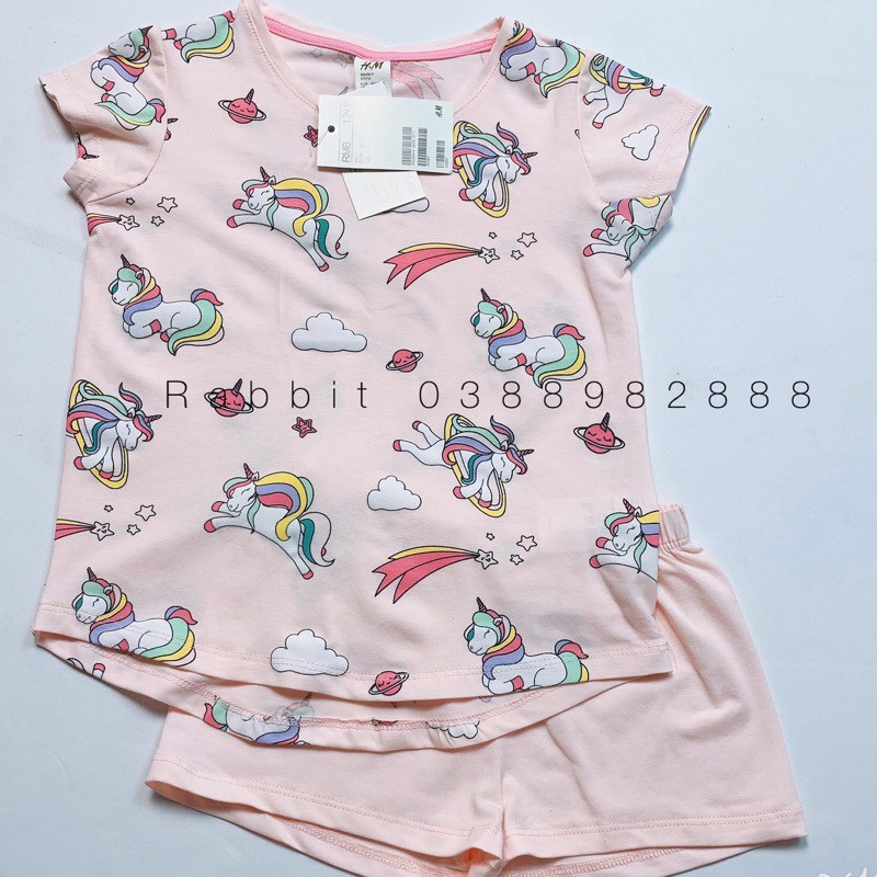 Bộ thun HM họa tiết pony và mèo - RABBITSHOP