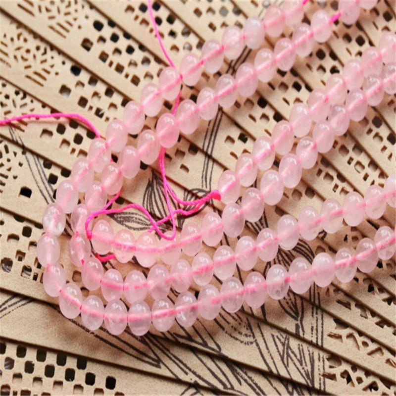 1 Chuỗi Hạt Đá Thạch Anh Hồng Và Đen Tự Nhiên Hình Tròn Dùng Làm Trang Sức