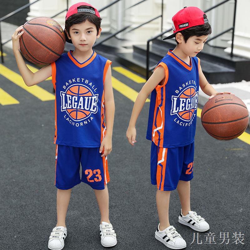 Quần áo nam trẻ em mới Bộ vest 8 thể thao 9 mùa hè 10 cộc tay 13 bé trai lớn hơn 12 tuổi Đồng phục bóng rổ 15