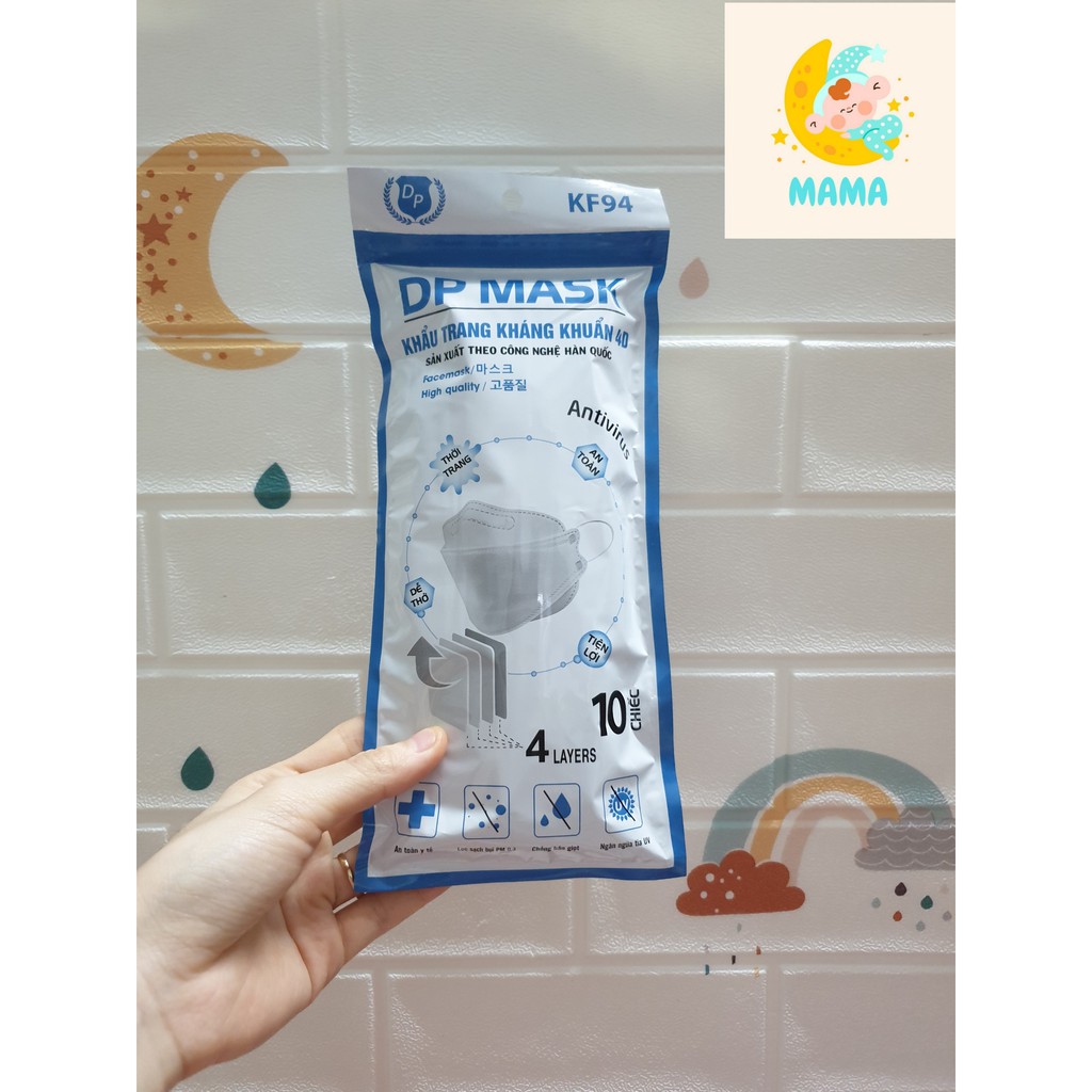 Khẩu Trang KF94 Đại Phát Set 10 Cái Kháng Khuẩn 4D Hàng Công Ty
