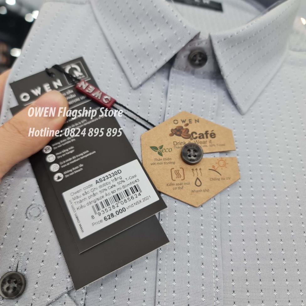 OWEN -  Áo sơ mi nam dài tay dáng SLIMFIT sợi Cafe - Mã AS23330D - OWEN Flagship Store