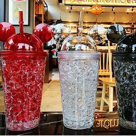 CỐC NƯỚC MICKEY KÈM ỐNG HÚT MÀU VỠ SIÊU ĐẸP