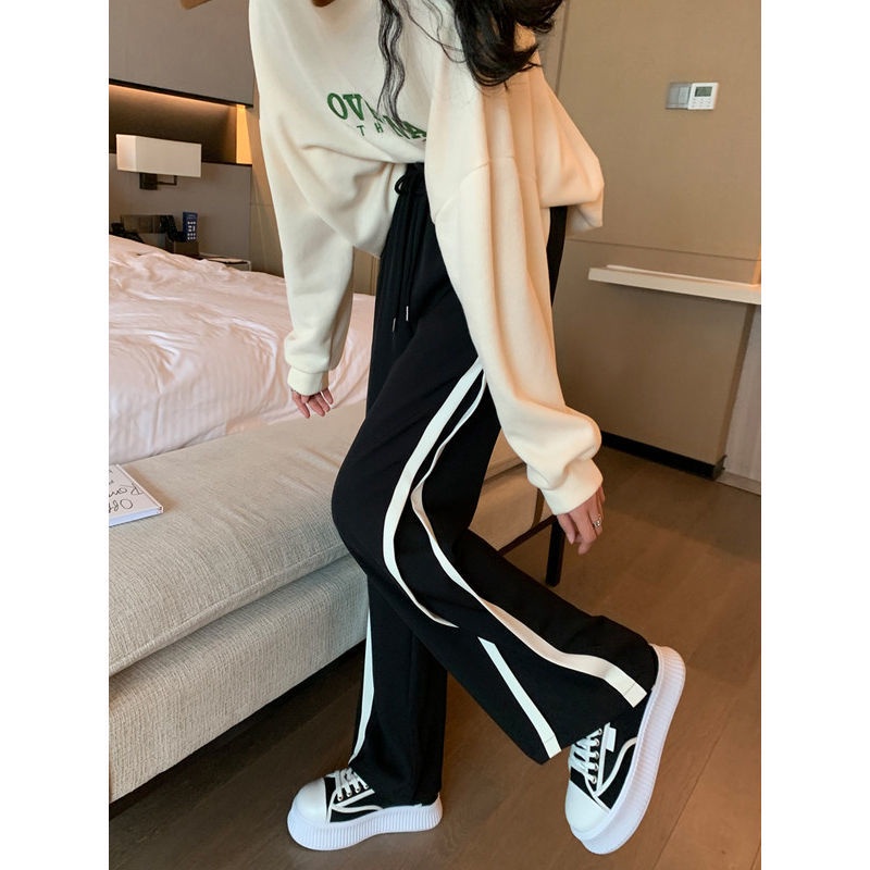 Quần Thể Thao Lưng Cao Ống Rộng Thời Trang Mùa Hè Hàn Quốc 2022 Dành Cho Nữ
