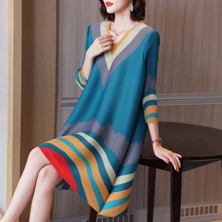 Đầm chữ a tay lửng cổ chữ v thời trang cho nữ