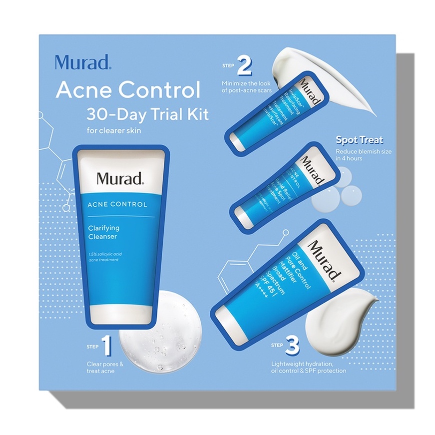 Bộ xóa mụn, kiềm dầu, làm mờ sẹo mụn Murad Acne 30-Day Control Kit