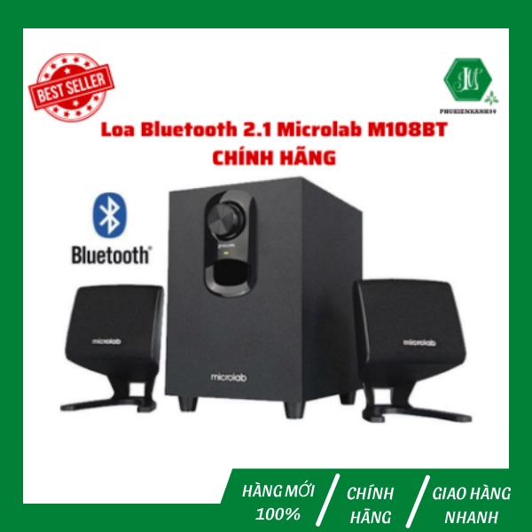 Loa Bluetooth 2.1 Microlab M108BT (Bluetooth 2.1/Công suất 3W*2 + 5W/Kết nối Bluetooth & Jack 3.5mm/Màu đen_BH_12T)