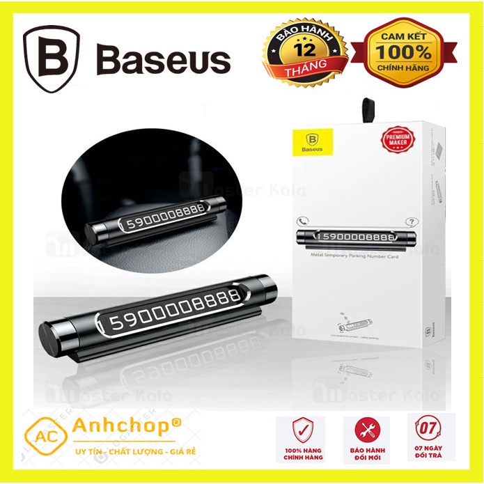 Bảng Số Ghi Số Điện Thoại trên Taplo ô tô Chính hãng Baseus ACNUM - 01 ,Thép đúc nguyên khôí