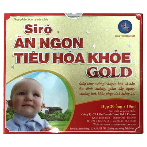 mama sữa non Siro Ăn ngon tiêu hóa khỏe Gold - Hộp 20 ống sản phẩm tốt