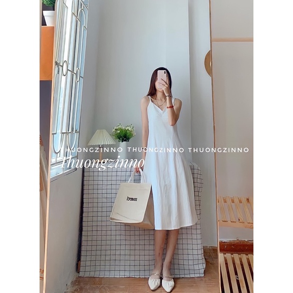 [Ảnh thật/Video] Váy Hai Dây mimi Hàng Quảng Châu Chất Đẹp Mềm Mịn