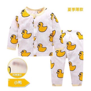 Bộ cotton giấy dài tay cúc giữa hàng made in vietnam chất lượng cao cho bé