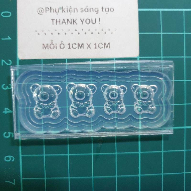 Khuôn nail - keycap resin hình gấu dễ thương