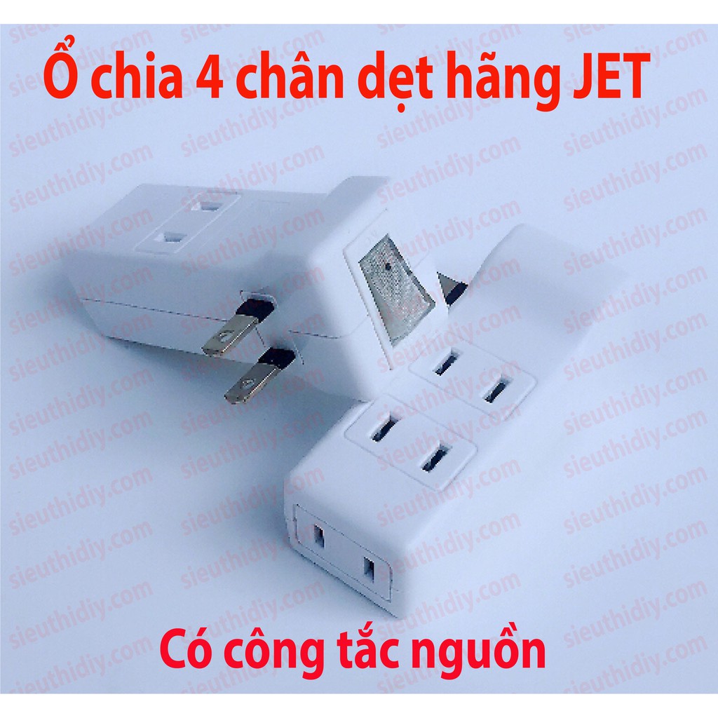 Ổ cắm 15A chia 1 ra 2-4 lỗ cắm phích dẹt hãng JET, xuất Nhật