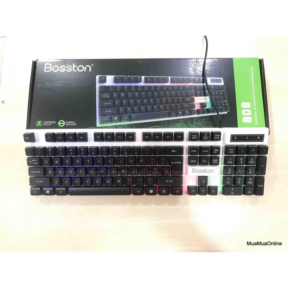 ❀Loại 1 Tốt Nhất❀  Bàn Phím Led Bosston 808 Giả Cơ Chuyên Game