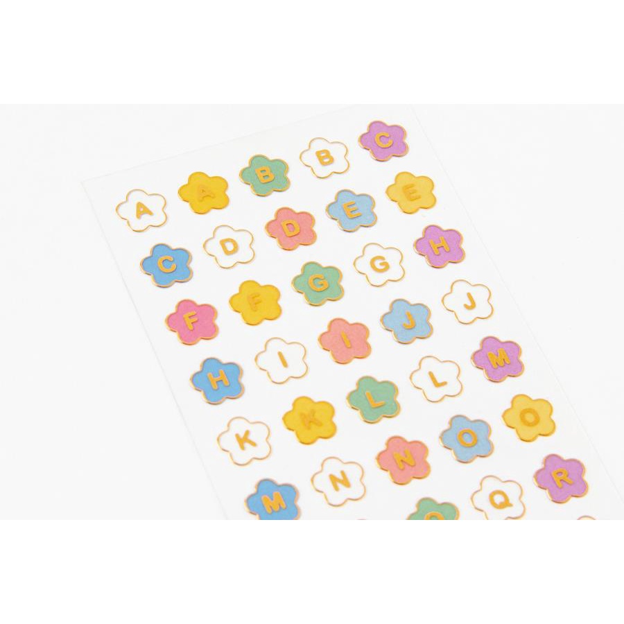 Sticker ARTBOX Hàn Quốc Hologram Chữ Cái Alphabet Khung Hình Bông Hoa