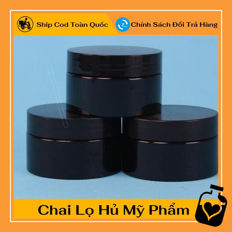 Hủ Đựng Kem ❤ TOP GIÁ RẺ ❤ Hũ nhựa pet Đen 100g đựng mỹ phẩm, thực phẩm, đồ khô, ngũ cốc