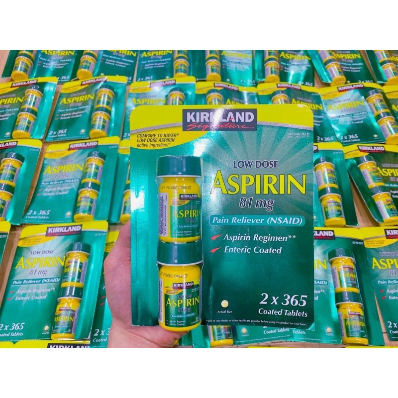 🍃 01 L.Ọ LOW DOSE ASPIRIN V.I.Ê.N G.I.Ả.M Đ.A.U MỸ 🇺🇸🇺🇸 -  #81MG #KIRKLAND SIGNATURE