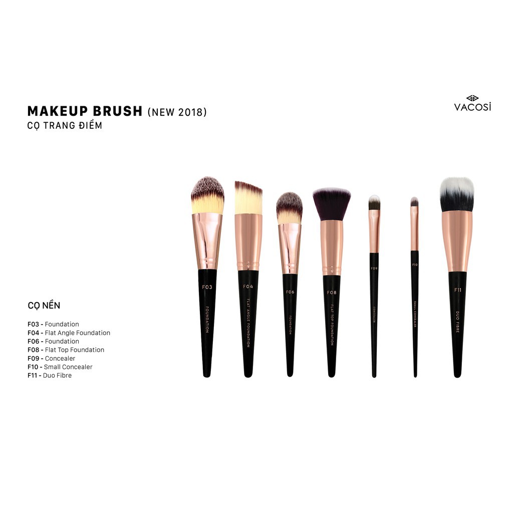 Cọ Tán Nền Đầu Dẹp Bản To Vacosi Foundation Brush F03