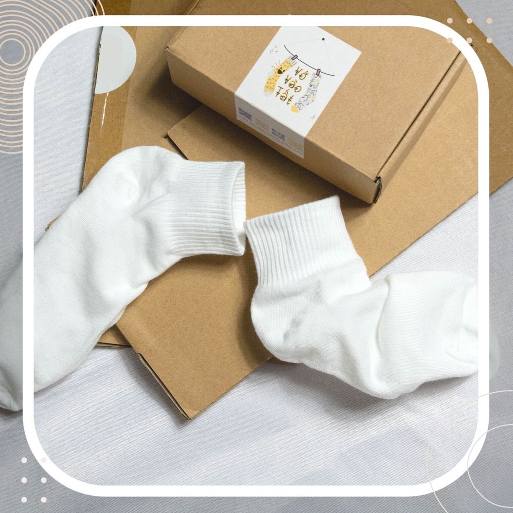 TẤT VỚ CỔ NGẮN NỮ TRẮNG TRƠN HỌA TIẾT NỔI KIỂU LOLITA