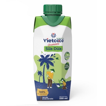 Sữa Dừa Hữu Cơ Vietcoco Thùng 12 hộp 330ml - Organic Coconut Milk