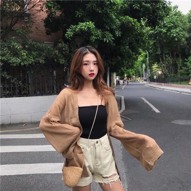 Áo cardigan lưới mỏng phong cách Hàn Quốc