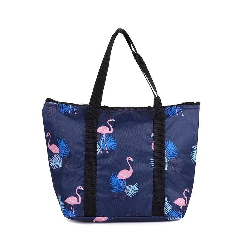 Túi đựng cơm giữ nhiệt, lót nhôm, 3 lớp, hàng dày dặn, hoạ tiết NHIỆT ĐỚI, túi đựng thức ăn, trữ đồ nóng lạnh