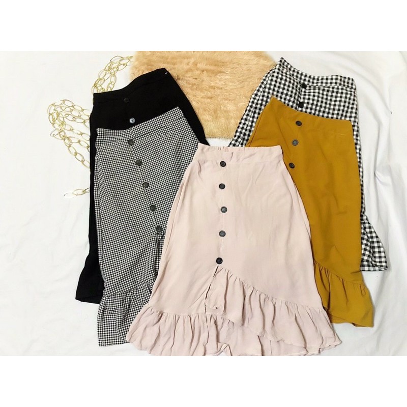 [ Mã WASTAPR giảm 10K đơn 50K] Chân váy đuôi cá lệch tà phối cúc | BigBuy360 - bigbuy360.vn