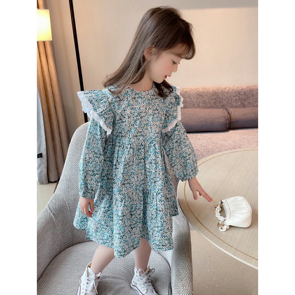 Váy hoa cánh tiên dài tay cho bé gái từ 8-20kg