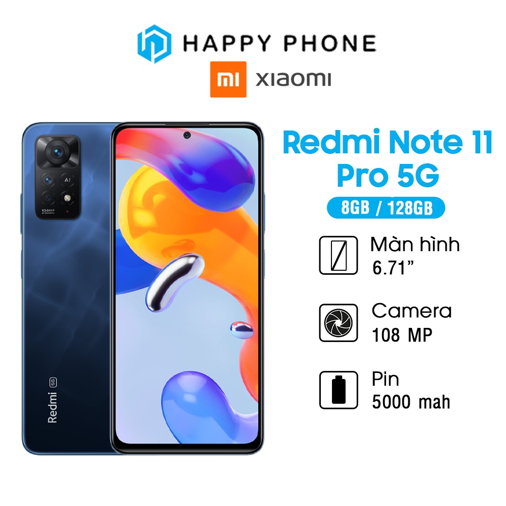 Điện thoại Xiaomi Redmi Note 11 Pro 5G - Hàng Chính Hãng, mới 100%, Bảo hành 18 tháng