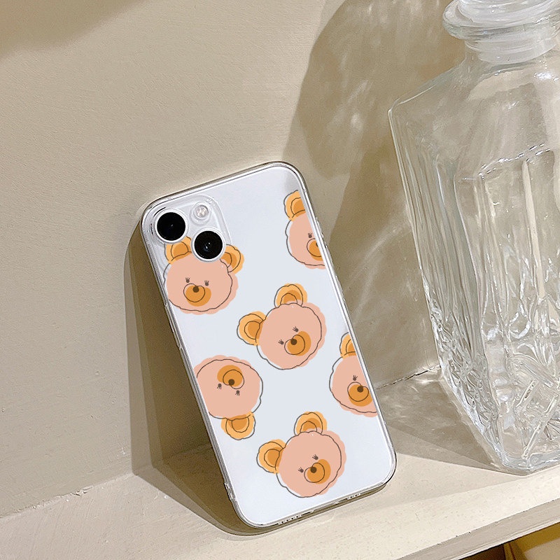 Ốp Điện Thoại Mềm Trong Suốt Chống Sốc In Hình Gấu Dễ Thương Cho iPhone 14 Pro 11 12 13 Pro X XR Xs Max 7 8 + 13 Mini SE 2022 SE 2020
