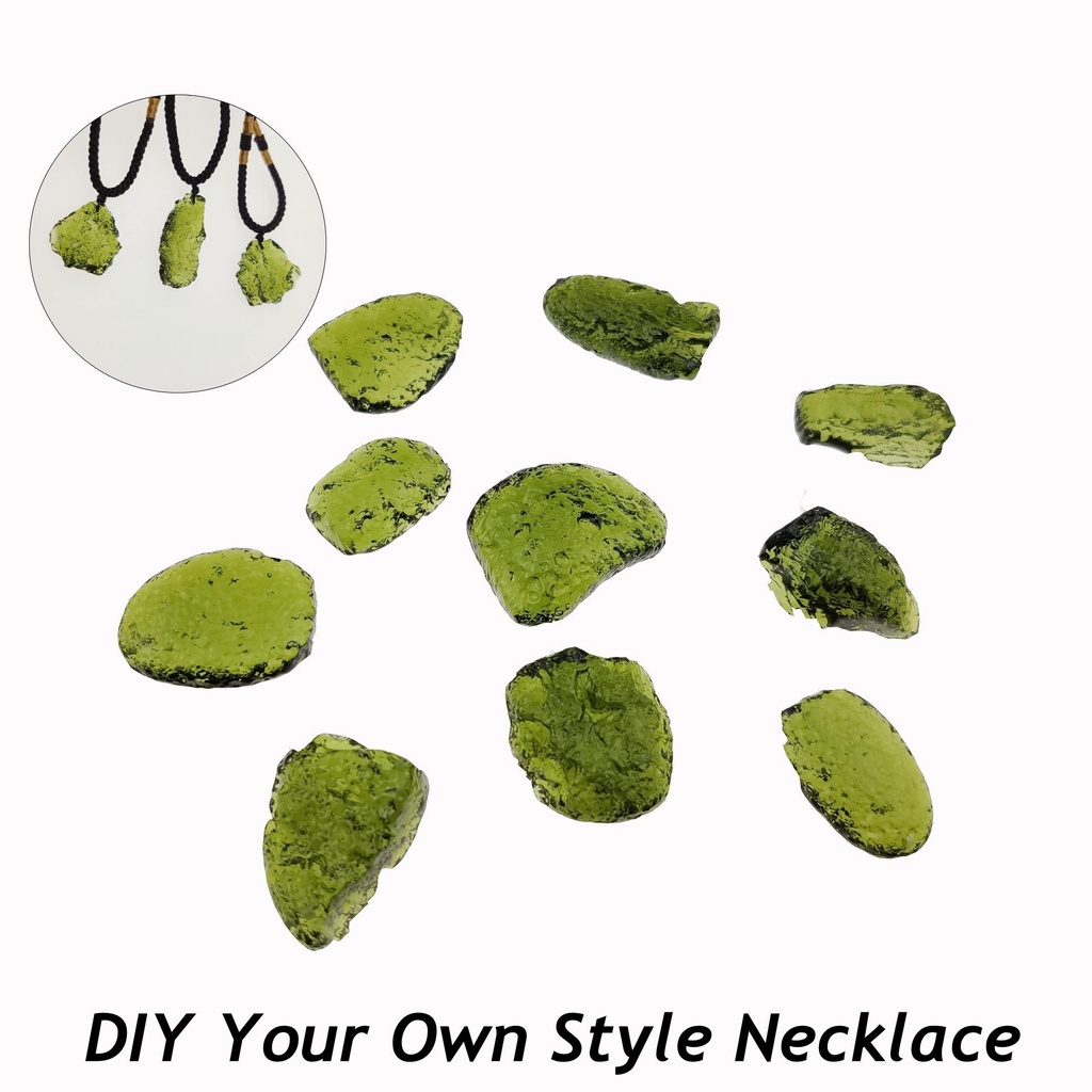 Jy1 moldavite đá pha lê phụ kiện thời trang quà tặng cho phụ nữ đàn ông tự làm đồ trang sức nghệ thuật đá không thường xuyên