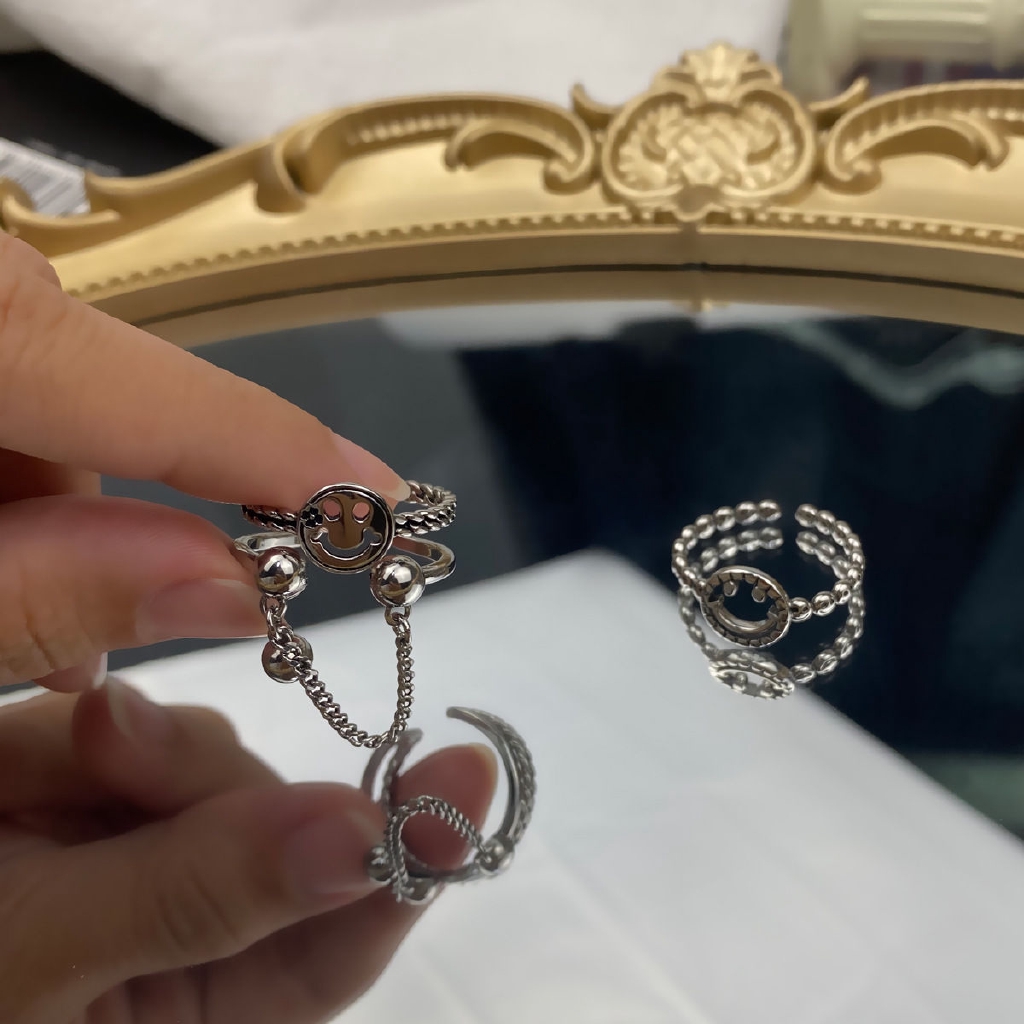 Nhẫn hở hình mặt cười 22468 thời trang phong cách hàn quốc cá tính