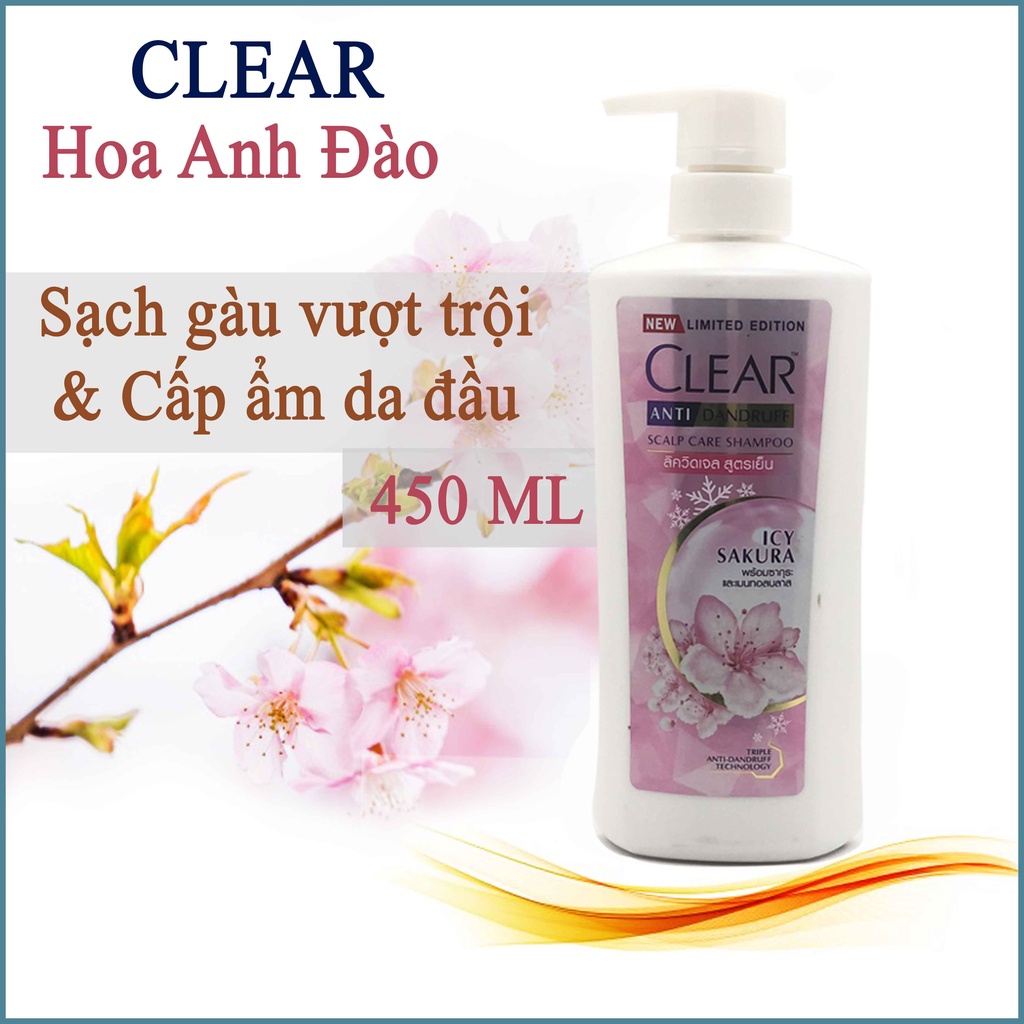 Dầu Gội Clear Men/ Bạc Hà &amp; Hoa Anh Đào Thái Lan Mẫu Mới