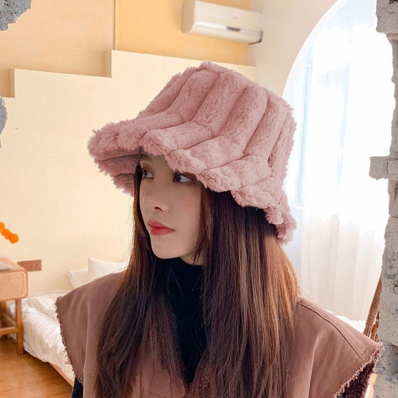 Mũ Tai Bèo Kẻ Sọc Dọc Màu Sắc Retro Hàn Quốc