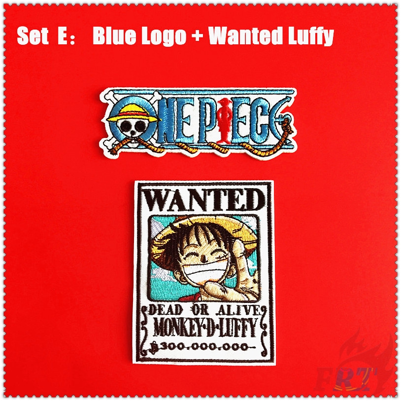 Set 2 miếng vá quần áo hình nhân vật hoạt hình One Piece dễ thương