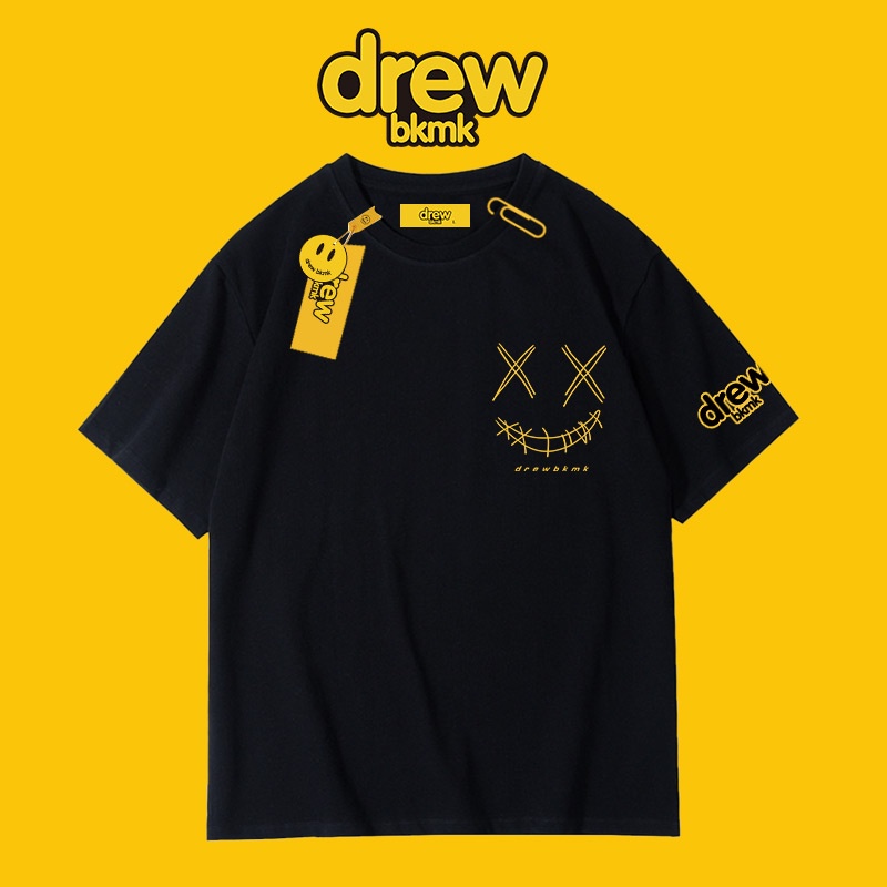 Áo Thun Tay Ngắn Dáng Rộng In Hình Mặt Cười Phong Cách Đường Phố Âu Mỹ Thời Trang Mùa Hè Cho Nam