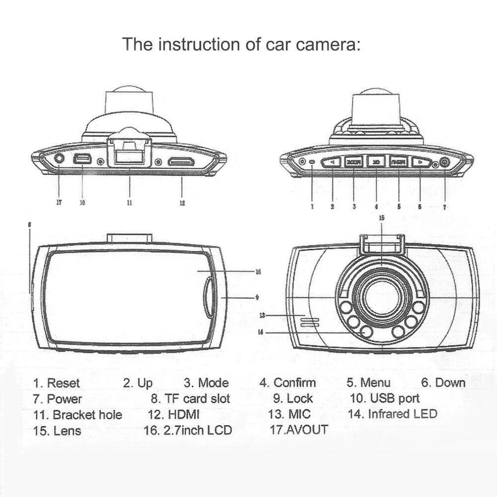 2.7inch LCD Night Vision HD 1080P Car Registrator DVR Camera Dash Cam Video