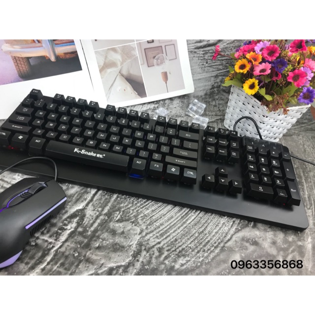 Bộ Bàn Phím Chuột Gaming Giả Cơ KM310 Có Đèn Led 7 Màu, Bộ Bàn Phím Chuyển Chơi Game Jack Usb Dùng Cho Máy Tính Laptop
