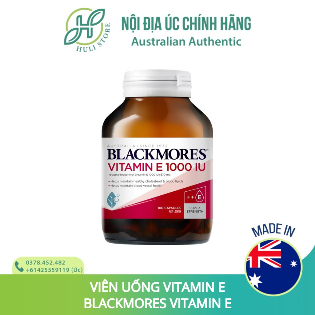  Vitamin E tự nhiên Blackmores Vitamin Natural E 500IU / 1000IU