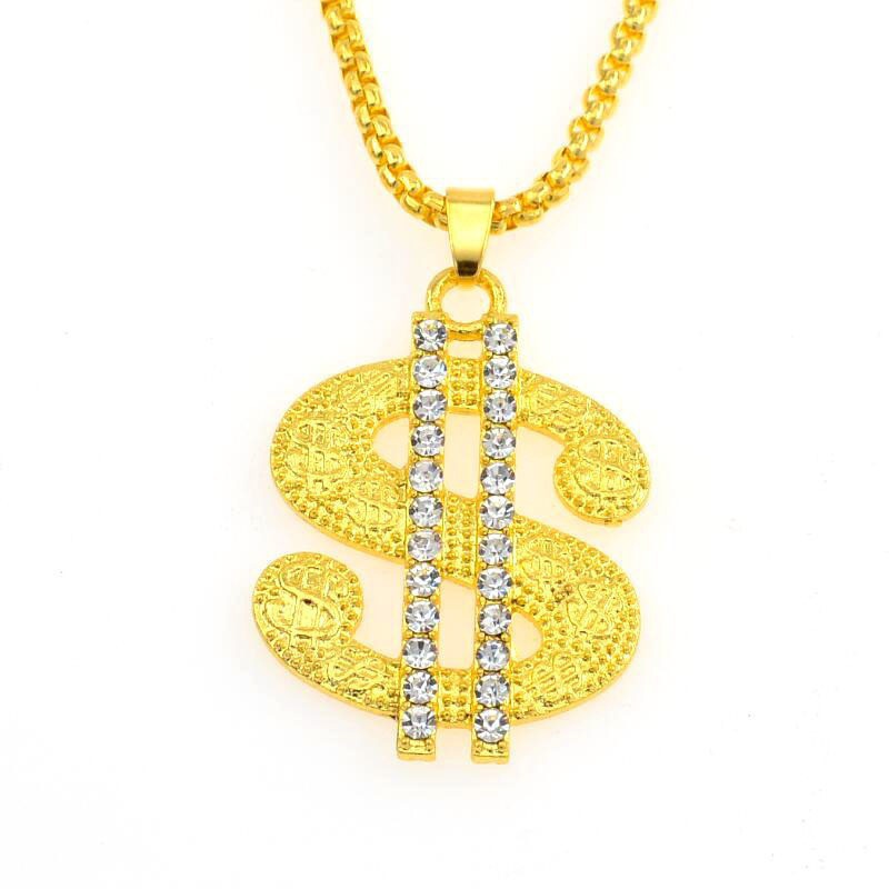 Phong cách hip-hop thời trang nam Vòng cổ kim cương tiền vàng 24K